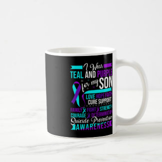 Caneca De Café Eu Visto Teal e Purple Para Meu Filho Suicídio Pre