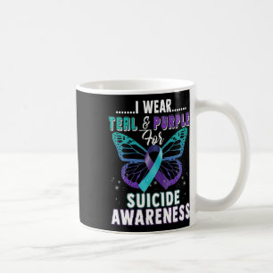 Caneca De Café Eu Visto Teal E Roxo Apoio À Consciência Do Suicíd