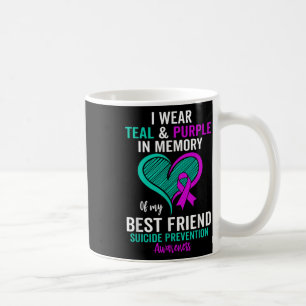 Caneca De Café Eu Visto Teal E Roxo Em Memória Do Meu Amigo Ment