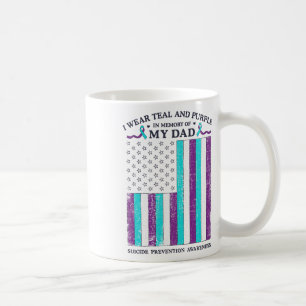 Caneca De Café Eu Visto Teal E Roxo Em Memória Do Meu Suicídio Pa