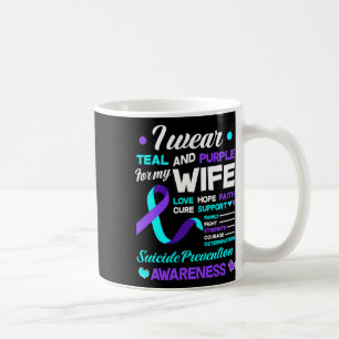 Caneca De Café Eu Visto Teal E Roxo Para A Minha Esposa.