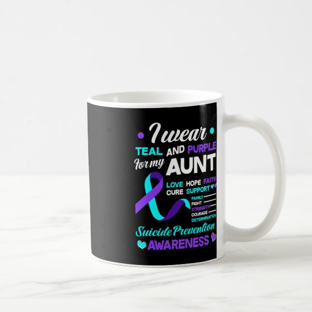 Caneca De Café Eu Visto Teal e Roxo Para A Minha Tia. (Direita)