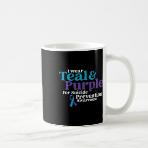 Caneca De Café Eu Visto Teal E Roxo Para A Prevenção Do Suicídio