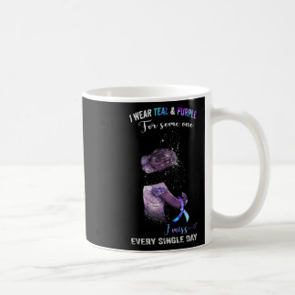 Caneca De Café Eu Visto Teal E Roxo Para A Prevenção Do Suicídio 