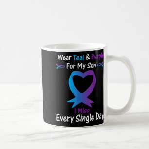 Caneca De Café Eu Visto Teal E Roxo Para Meu Filho Eu Sinto Falta