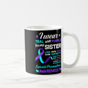 Caneca De Café Eu Visto Teal E Roxo Para Minha Irmã Preve Suicídi