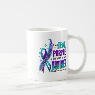 Caneca De Café Eu Visto Teal E Roxo Para O Meu Irmão Suicida Ante