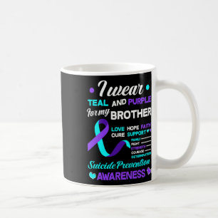 Caneca De Café Eu Visto Teal E Roxo Para O Meu Irmão Suicida Ante