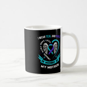 Caneca De Café Eu Visto Teal e Roxo Pela Minha Mãe Suicídio A