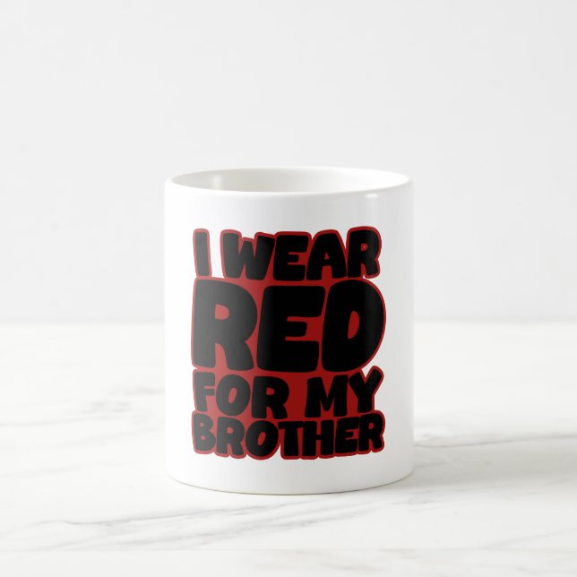Caneca De Café Eu Visto Vermelho para o Meu Irmão (Centro)