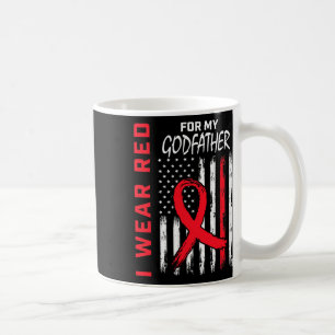 Caneca De Café Eu Visto Vermelho Para O Meu Padrinho Doenças Card