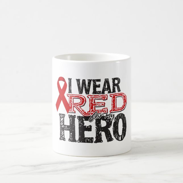 Caneca De Café Eu Visto Vermelho pelo Meu Herói (Centro)