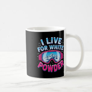 Caneca De Café Eu Vivo Para Snowboard De Neve Branca Fria