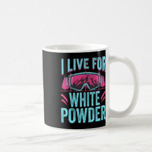 Caneca De Café Eu Vivo Pelo Pó Branco Esqui Retrô Anos 80 90