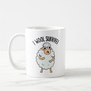 Caneca De Café Eu Vou Sobreviver Piada de Ovelha Engraçada