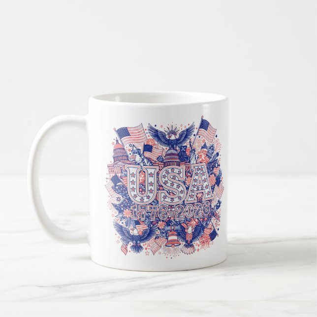 CANECA DE CAFÉ EUA 1776-2026 (Esquerda)