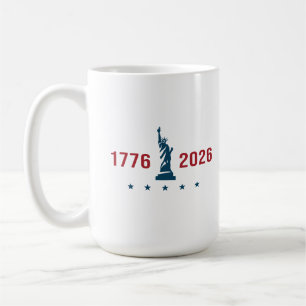 Caneca De Café EUA 250 Liberdade 1776 2026 Patriótico