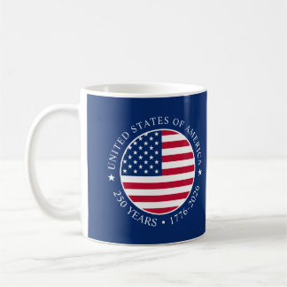 Caneca De Café EUA 4 de julho Dia da Independência 250 Anos de Li