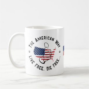 Caneca De Café EUA: A Maneira Americana De Viver Livre E Morrer L