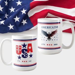 Caneca De Café EUA AMÉRICA250 Dia da Independência 1776 - 2026