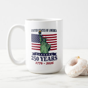 Caneca De Café EUA Estátua da Liberdade 250 Anos 1776-2026