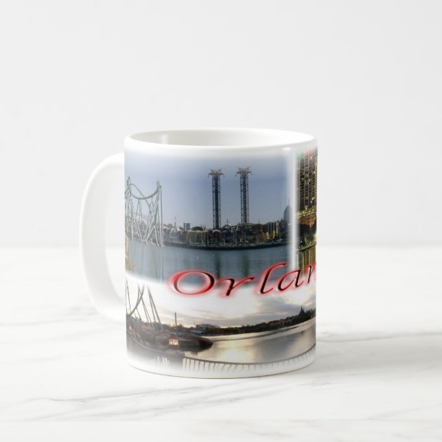 Caneca De Café EUA EUA - Orlando Flórida - (Frente Esquerda)