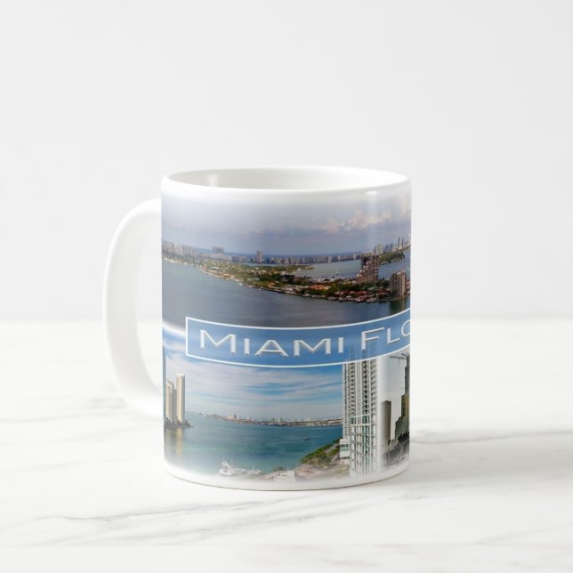 Caneca De Café EUA Flórida - Miami - (Frente Esquerda)
