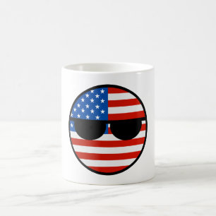 Caneca De Café EUA Geeky de tensão engraçados Countryball