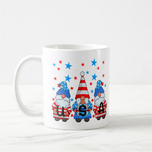 Caneca De Café EUA Gnomos 4 de julho Patriótico