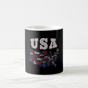 Caneca De Café EUA Mapa Estados Unidos Estados Unidos Estados Uni