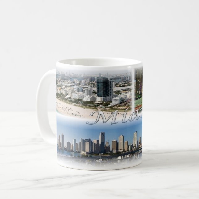 Caneca De Café EUA - Miami - Flórida (Frente Esquerda)