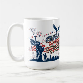 Caneca De Café EUA Sempre – Dia da Independência Patriótico