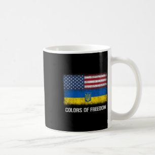 Caneca De Café EUA Ucrânia Bandeira Americana Ucraniana Cores De