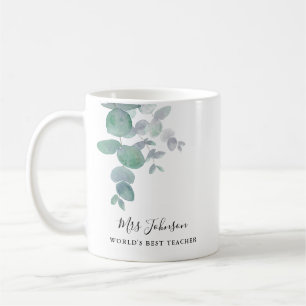 Caneca De Café Eucalyptus Greenery Teacher's 