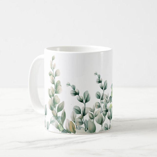 Caneca De Café Eucalyptus Leaf verde (Frente Esquerda)