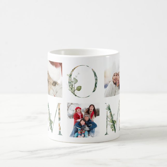 Caneca De Café Eucalyptus Plant Best MOM Ever Floral Multi Photo (Centro)