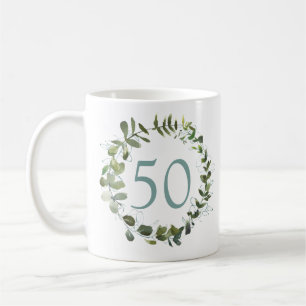 Caneca De Café Eucalyptus Watercolor 50º Aniversário