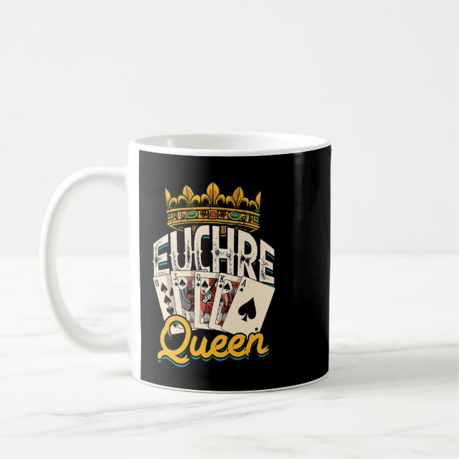 Caneca De Café Euchre Queen Casino Night Poker Spades e Mahjong (Esquerda)