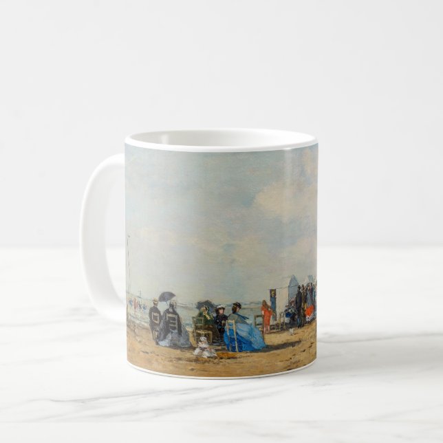 Caneca De Café Eugene Boudin - Encontro na praia (Frente Esquerda)