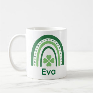 Caneca De Café Eva Name Clover Boho Rainbow