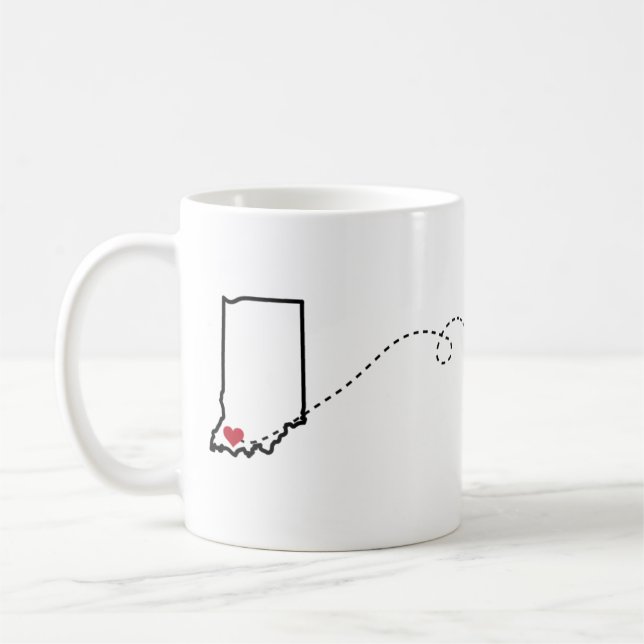 Caneca De Café Evansville, Indiana para Crossville, Tennessee (Esquerda)