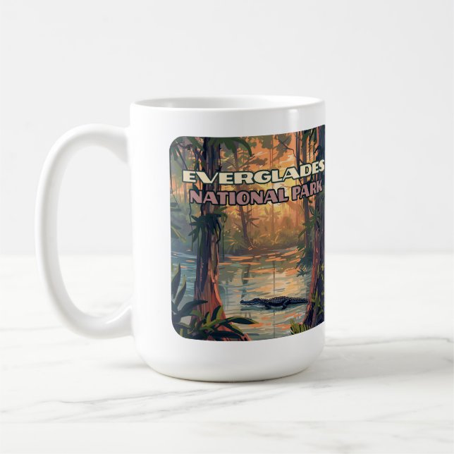Caneca De Café Everglades National Park Alligator Swamp Florida (Esquerda)