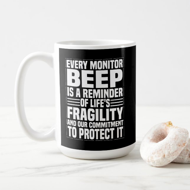 Caneca De Café  Every Beep Matters – Alert & Devoted (Com Donut)