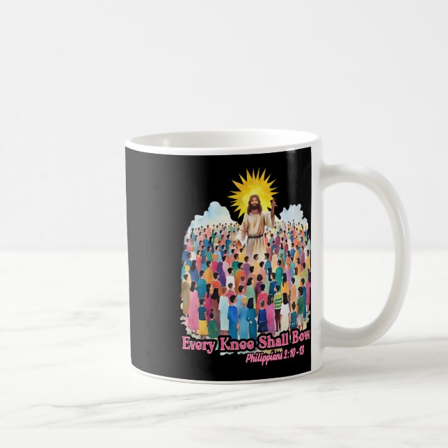 Caneca De Café Every Knee Shall Bow Christian Easter Day  (Direita)