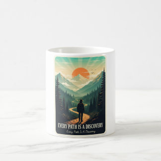 Caneca De Café "Every Path Is A Discovery" Vintage Adventure Mug