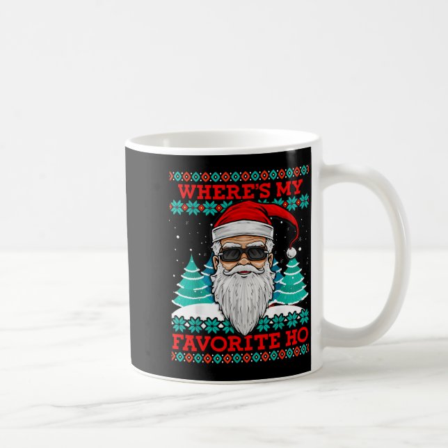Caneca De Café Evil Santa Where's My Favorite Ho Funny Ugly Chris (Direita)