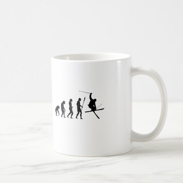 Caneca De Café Evolução de Esqui (Direita)