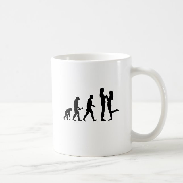Caneca De Café Evolução do Casamento Lésbico (Direita)