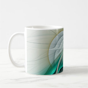 Caneca De Café Evolução do Fractal, arte abstracta dourada de