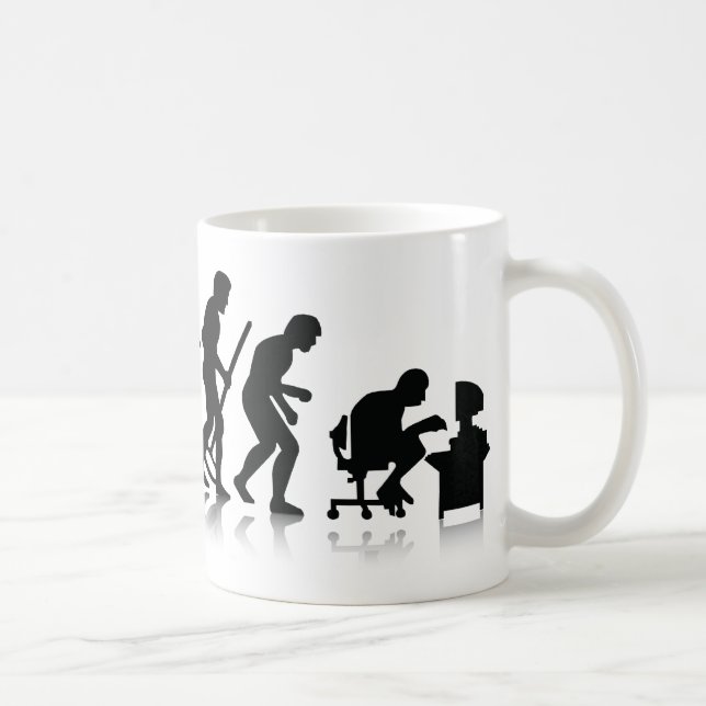Caneca De Café Evolução dos viciados em computador (Direita)